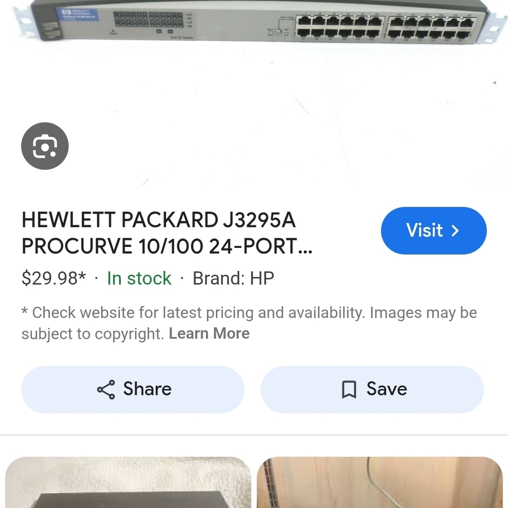 HP ProCurve J3295A 24-Port Wired Router - Black and Gray